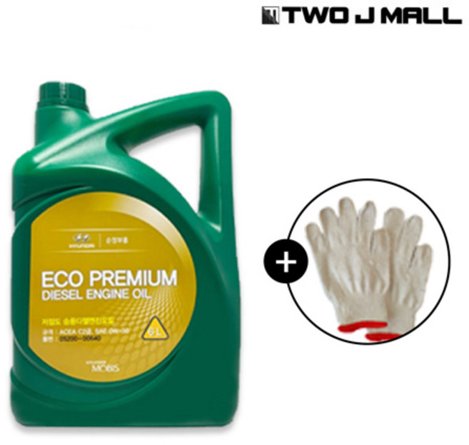 05200-00640 에코프리미엄 6L 0w30 현대 순정 엔진+장갑, 1개