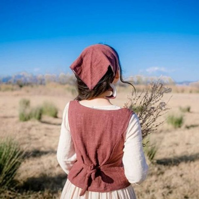 알프스소녀 원피스 중세시대 햅번 두건 코스프레 코스튬 공주풍 졸사 하이디 개화기 공연 앞치마 경성, 조끼+헤드스카프