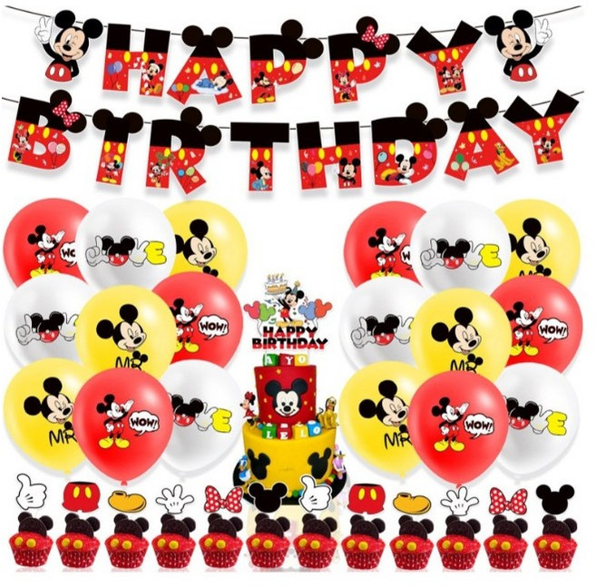 미키마우스 풍선세트 생일 홈 파티 캐릭터 은박풍선, 1세트