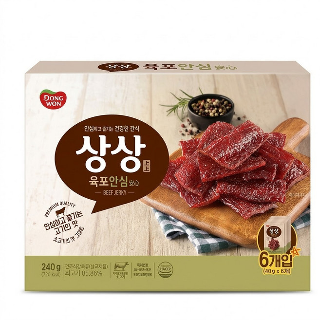 상상안심육포, 6개, 40g