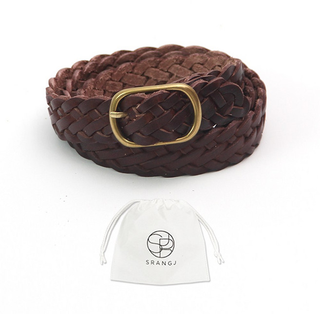 에스랑제이 여성 청바지 골드 가죽 꽈배기 벨트 BG28