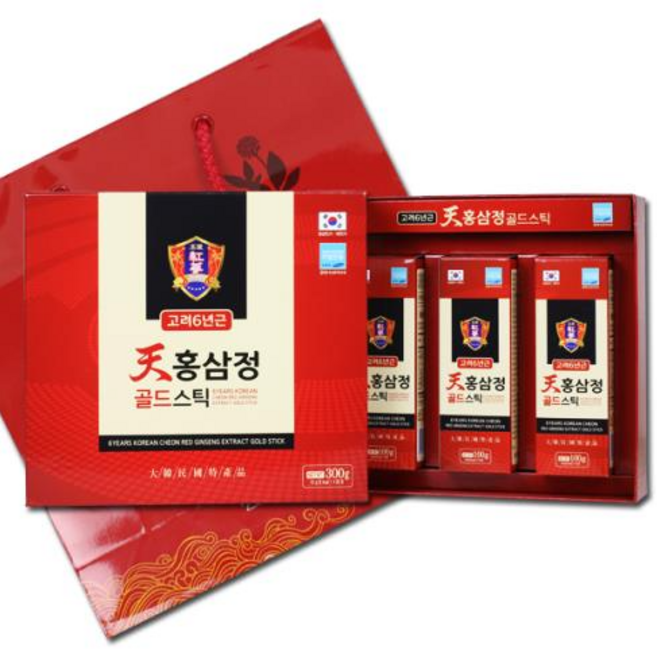 대한홍삼진흥공사 고려6년근 천홍삼정 골드스틱 10g x 30개 홍삼 명절선물 선물세트, 1세트