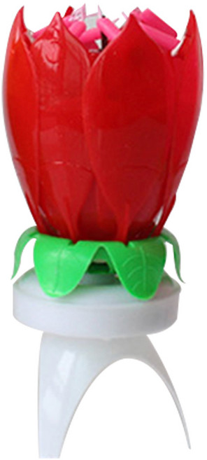 인싸 촛불 멜로디 연꽃초 생일축하 폭탄초 회전초, 3개, 2.16g, 레드