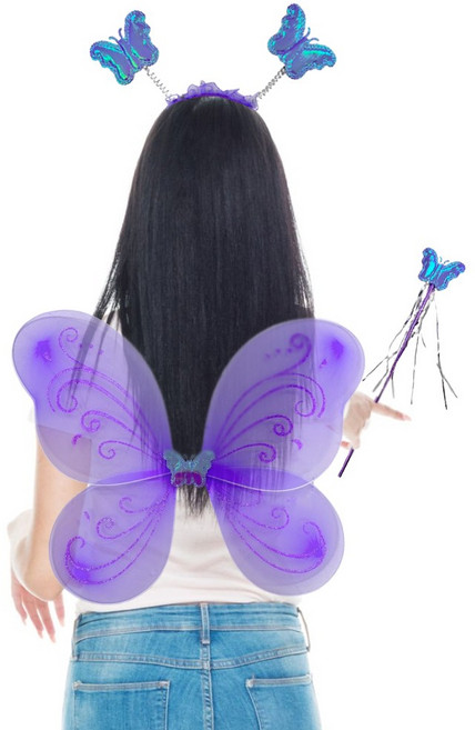 나비날개 라벤다 세트 파티 소품 코스프레 요정 마법봉 의상