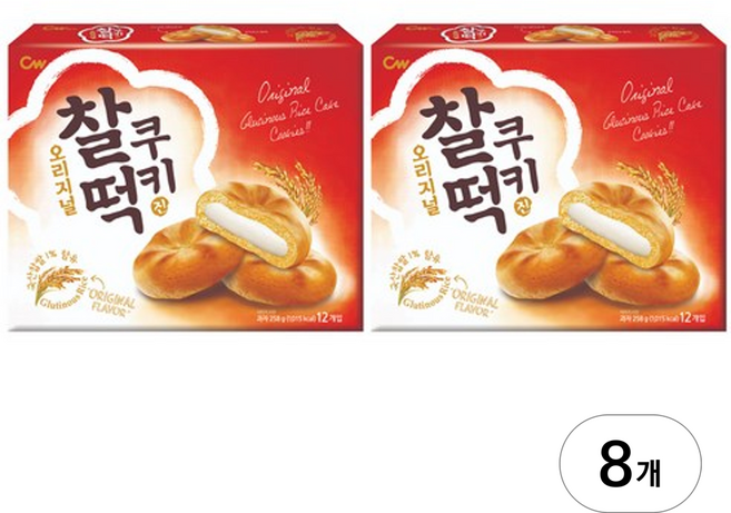 청우식품 찰떡쿠키 오리지날 12p, 258g, 8개