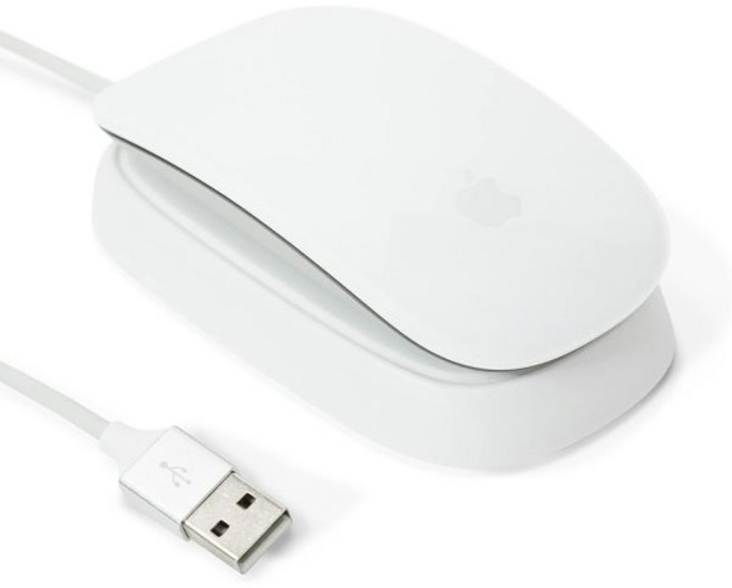 Ascrono - Apple Magic Mouse 2 흰색 완벽한 액세서리와 호환되는 충전소 | 충전 도크 스탠드 및 충전기로 사용 가능 5피트 1.5m USB-A 케이블 포함, White