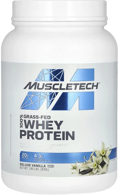 새해 건강을 선물하세요 MuscleTech 100% 목초 사육 유청 단백질 디럭스 바닐라 816g(1.8lb) 특별관리진행, MuscleTech 100% 목초 사육 ..., 1개 - 쿠팡