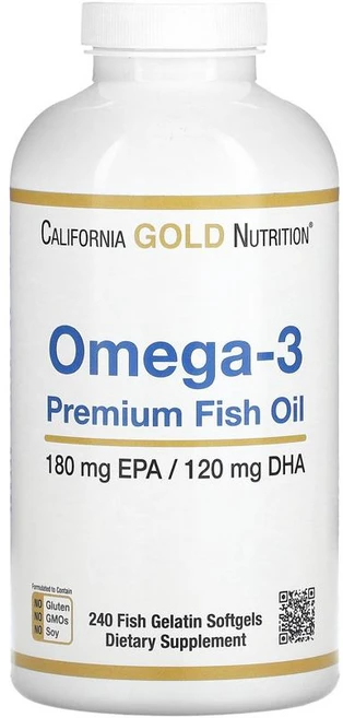 California Gold Nutrition 캘리포니아 골드 뉴트리션 오메가3 프리미엄 피쉬오일 240소프트젤, 240정, 1개 - 쿠팡