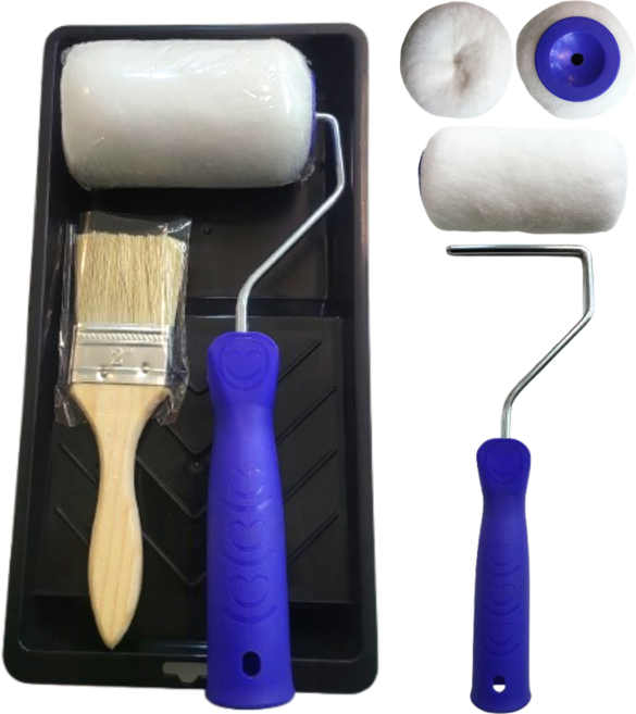 바른 페인트도구세트 4인치트레이 최고급롤러 손잡이 2인치 붓 포함 총 4종세트, 1개