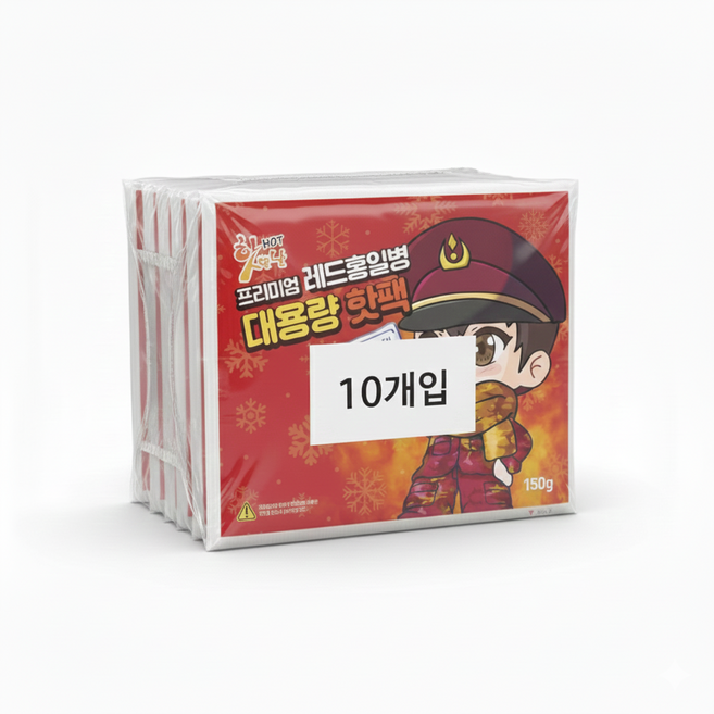 재담다 겨울 필수품 핫한 프리미엄 레드 홍일병 핫팩, 10개