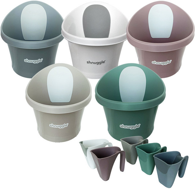 슈너글 2025 NEW 컬러 신생아 아기 욕조 샴푸컵 세트 2개, 타우페 2개 세트