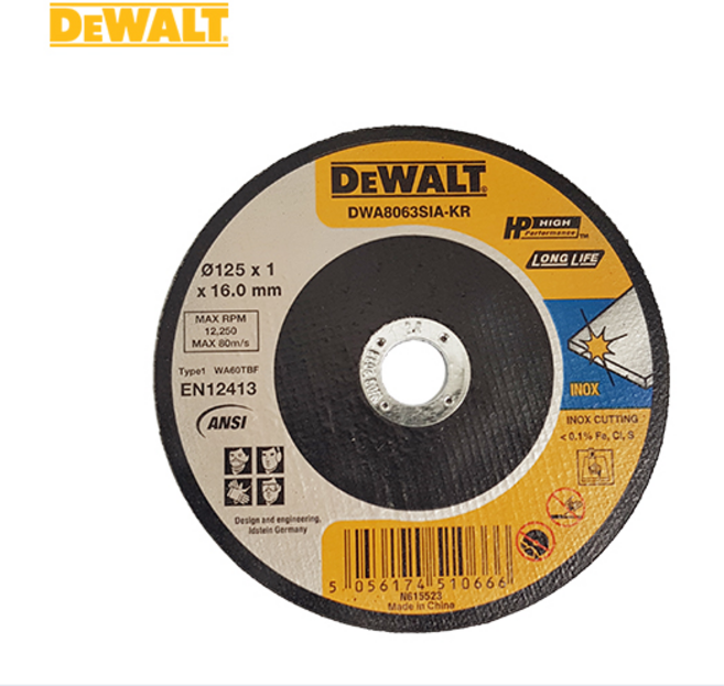 디월트 절단석 125mm 5인치 10장 깔끔한 절단 컷오프휠, 10개