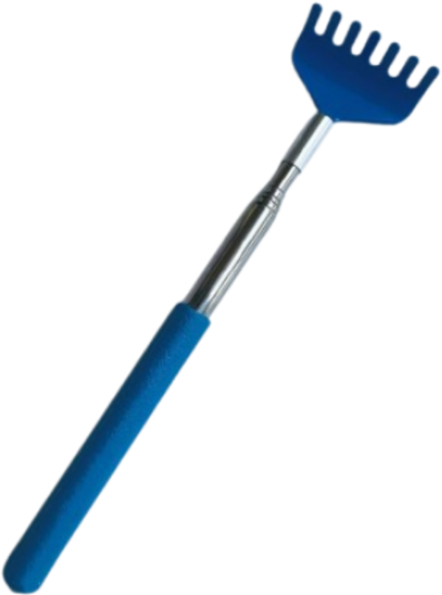 不鏽鋼伸縮抓癢棒 抓癢按摩二合一, 藍色 五段伸縮不求人, 1個