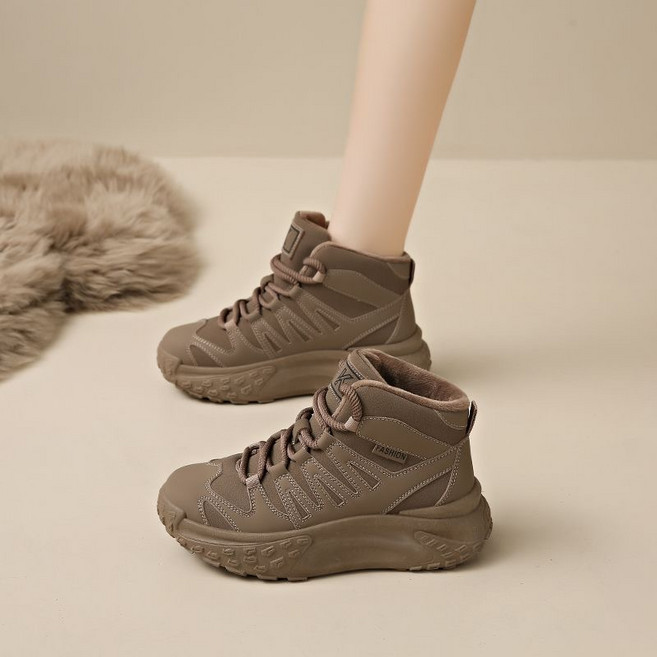 여성 하이탑 기모 키높이 운동화 겨울 신발 편한 방한발 통굽 스니커즈