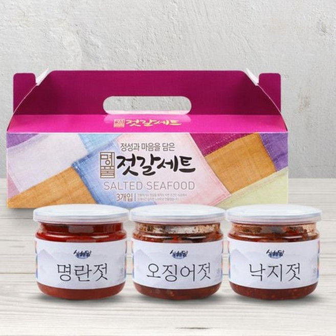 설해담 밥도둑 속초젓갈 인기세트 /명란+오징어젓+낙지/각220g, 설해담 밥도둑 속초젓갈 인기세트 /명란+오징어젓+낙지/, 220g