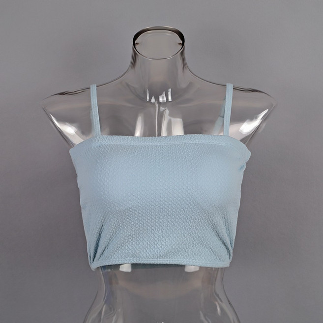 [비치팜]베리 폼폼이 비키니 상의 수영복 비치 브라 탑, 스카이블루