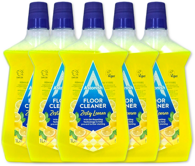아스토니쉬 바닥전용클리너 제스티 레몬향 바닥 클리너, 5개, 1000ml