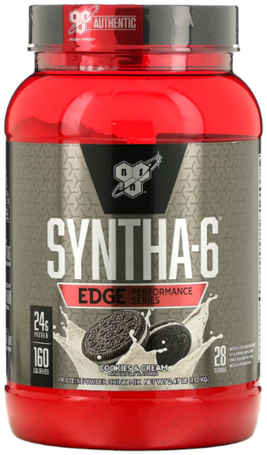 BSN 신타-6 Edge 프로틴 파우더 믹스 쿠키 크림 2.47 lb (1.12 kg), 1개, 1.12kg