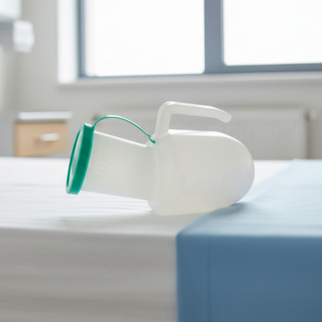 평화양행 환자용 남자소변기 PVC 이동형 병원 간이소변기 캠핑 1100ml 1개