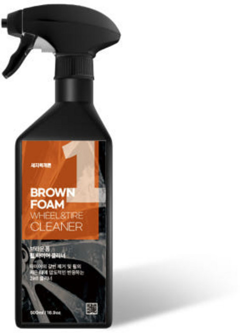 세차학개론 브라운폼 휠앤타이어 클리너, 1개, 500ml