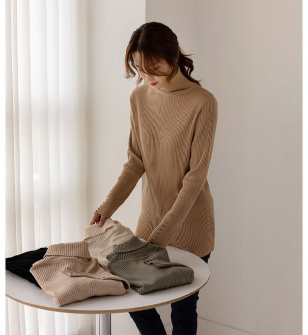 엘리시아 캐시 스탠다드 골지 폴라 티