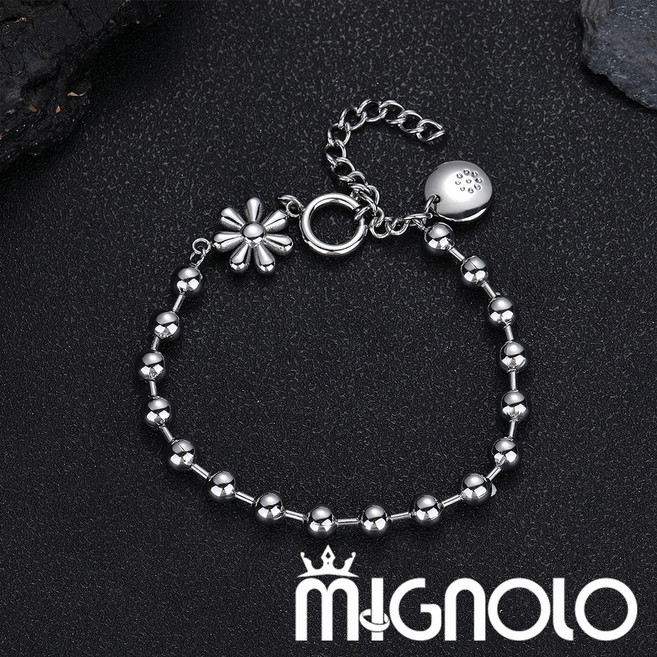 MIGNOLO 鈦鋼手鍊 花朵手鍊 復古設計款手環