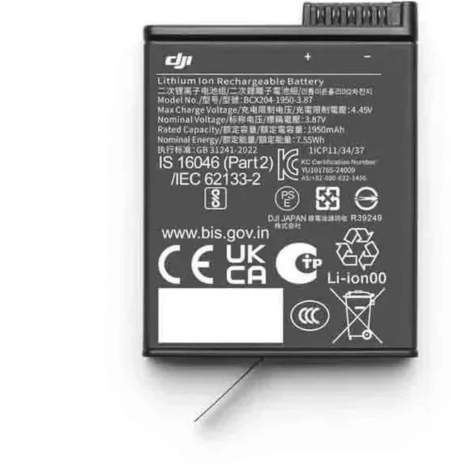 DJI 오스모 액션 익스트림 배터리 플러스 (1950mAh) DJI 오스모 액션 6 / 오스모 액션 5 프로 / 오스모 360, 1개, 03 Battery Plus