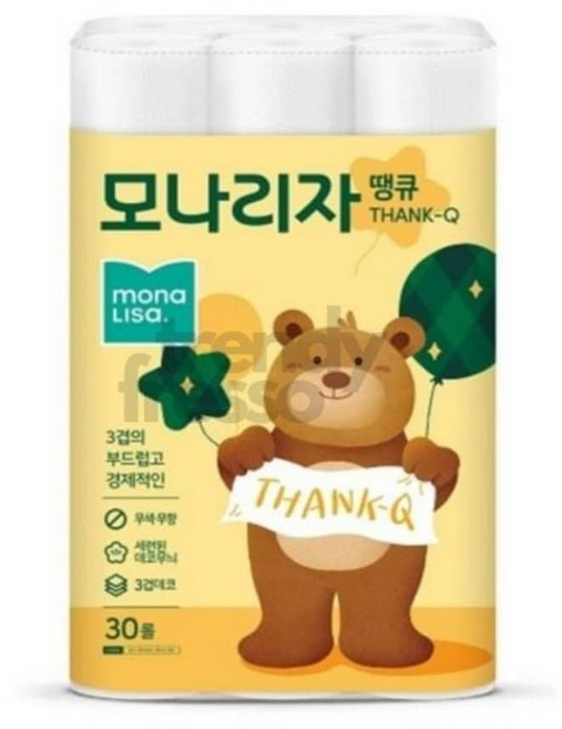 화장실용 화장지 선물용 모나리자 가정용 3겹 화장지 무형광 30롤 휴지 데코 집들이선물 사무실 주방용