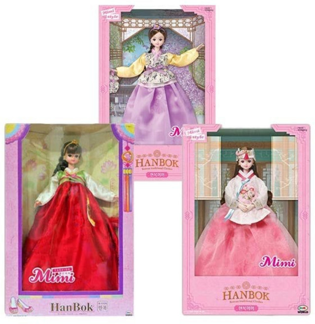 국내백화점 미미월드 장난감 패션미미 한복 동백아씨 유채아씨 수련아씨 선물