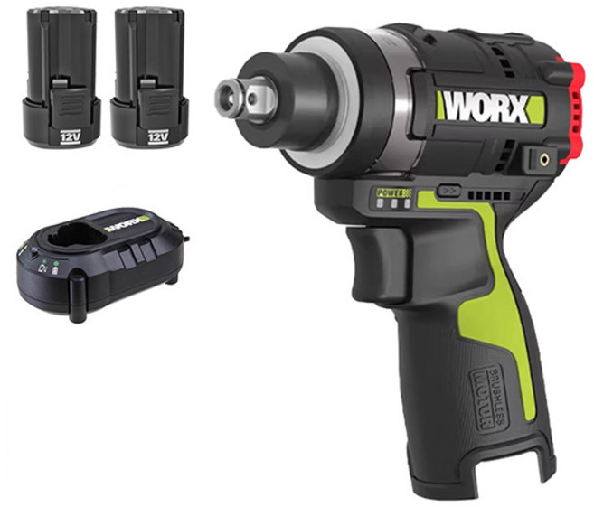 웍스 WORX WU132T 충전 임팩 렌치 드라이버 2.0Ah 배터리 2개 충전기 1개포함, 1세트