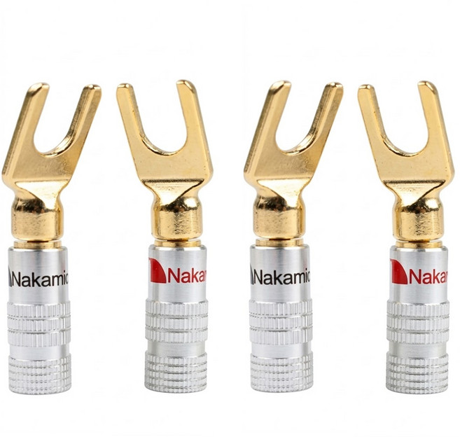 티놀지 스피커 말굽 U형 단자 커넥터, 흑색2+적색2, G-UN-R2B2