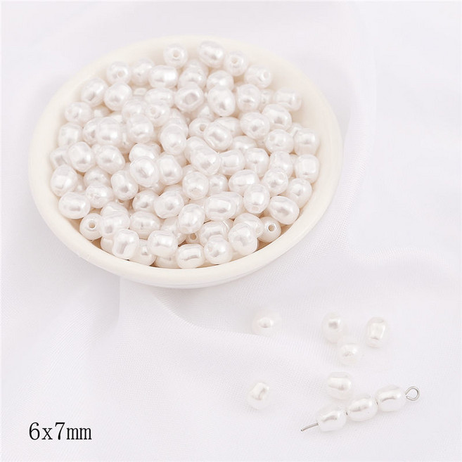 ABS 고광택 에일리언 진주 모조 액세서리 핸드메이드 DIY 제작 팔찌 귀걸이 행거 소재 가방, 상하탑비드지름1mm20개, 1개