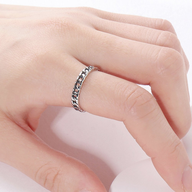 VARAM 써지컬316L스틸 3mm 체인 반지