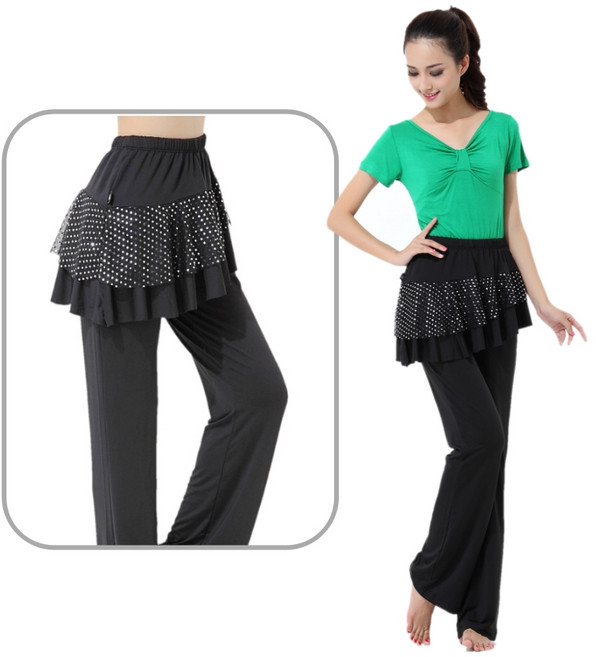 와우진플 라인 댄스복 스커트 바지, 스팽글 라인