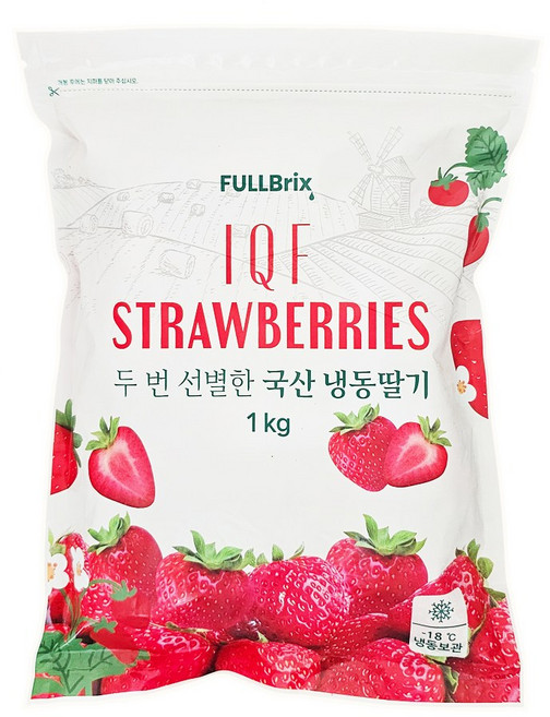 소담푸드 두번 선별한 국산 냉동딸기, 6개, 1kg