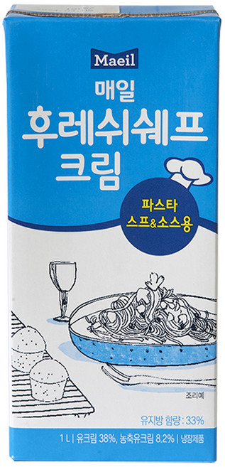 매일 후레쉬쉐프크림 1L 파스타크림 소스용 스프용 아이스박스무료포장, 2개