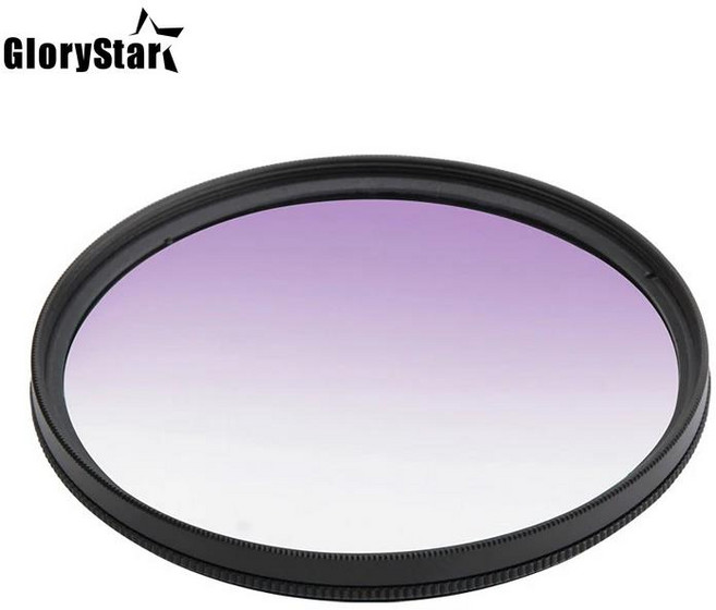 니콘 캐논 소니 펜탁스용 원형 눈금 그라데이션 컬러 렌즈 필터 30 37 40.5 43 46 49 52 55 58 62 67 72 77, 02 대학원 보라색_07 52mm, 07 52mm