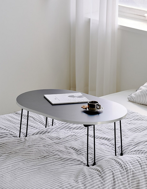 메종드꼼마 아크로 접이식 테이블 S 600 사각 타원 1인용 밥상 다용도, 사각 S, 블랙