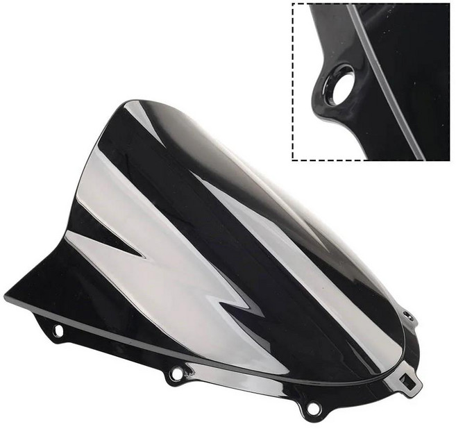 아스라다 스즈키 GSXR 125 2018 용 오토바이 윈드 스크린 더블 디플렉터, 04 black, 1개