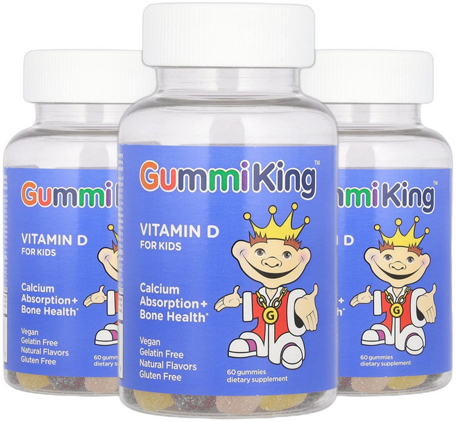 2+1 GummiKing 어린이용 비타민D 구미젤리 60정, 3개