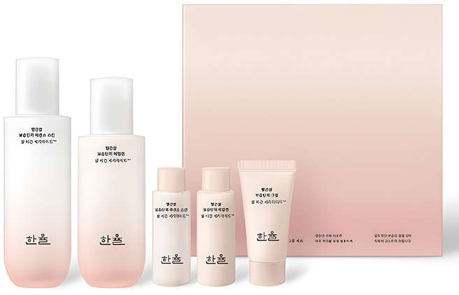 HANYUL 韓律 紅米保濕彈力精華+乳液2件組, 1組