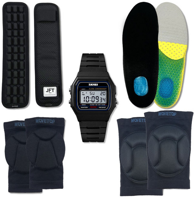 가든아미 군대준비물 세트 ST2 군인 군대 훈련소 행군 군장 카시오 보호대세트 어깨 팔꿈치 무릎 깔창, 1세트