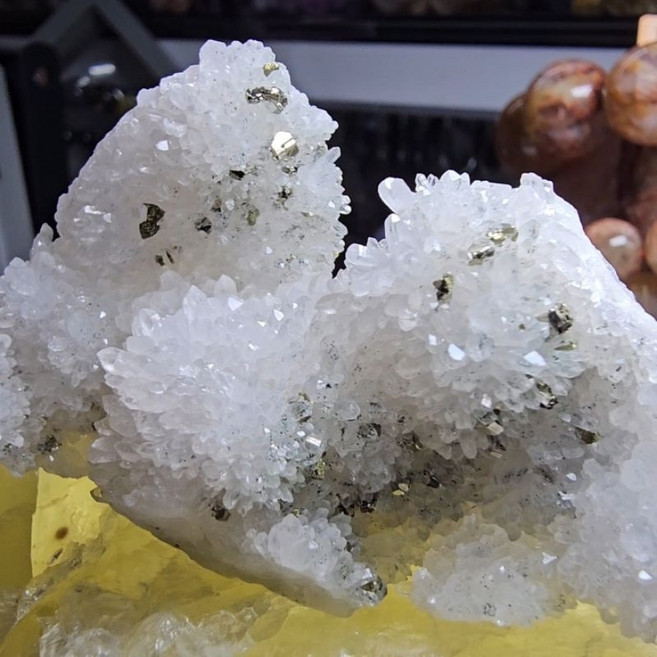 灵石有約 黃銅白水晶共生礦 天然水晶礦石