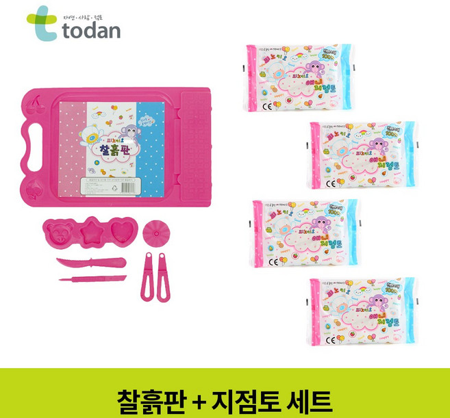 토단 2000 피노키오 찰흙판 세트, 분홍+지점토4p세트, 5개
