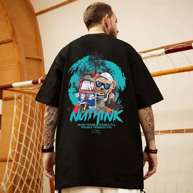 다이나믹피플 바이곰 반팔티 남성용 오버핏 빅사이즈 티셔츠 6XL~8XL