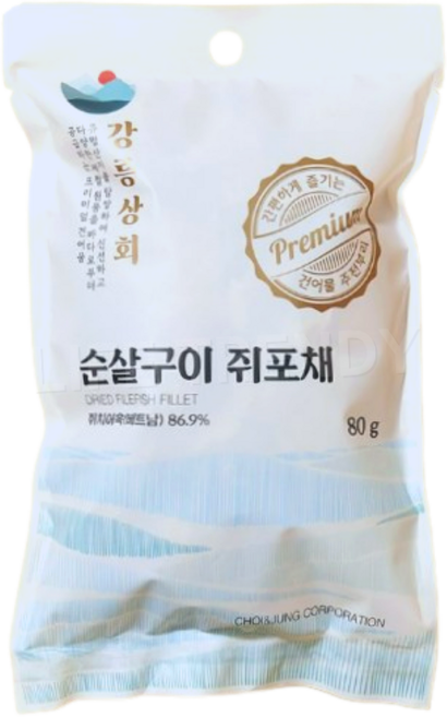 강릉상회 간편하게 즐기는 순살구이 쥐포채, 1세트, 80g