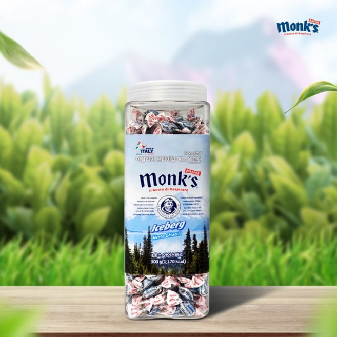Monks 아이스버그 허브 목캔디, 300g, 1개