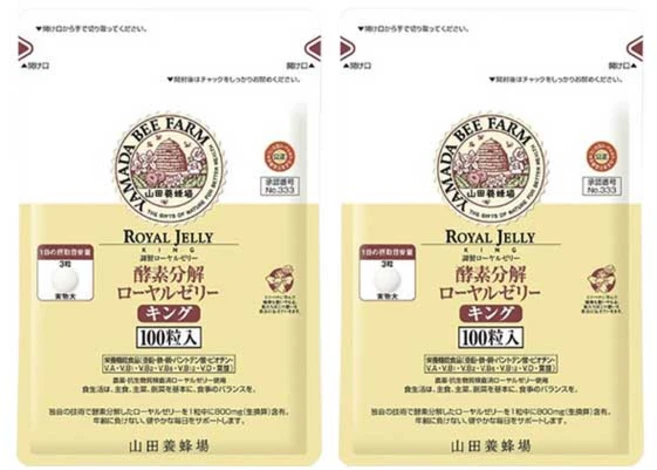 야마다양봉장 효소분해 로열젤리 킹 타블렛 파우치, 2개, 100정 - 쿠팡