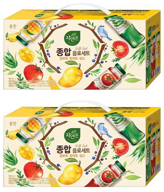 [웅진] 자연은 종합음료세트(알토망) 180ml x 24병 알로에 토마토 망고, 180ml × 24개, 24개