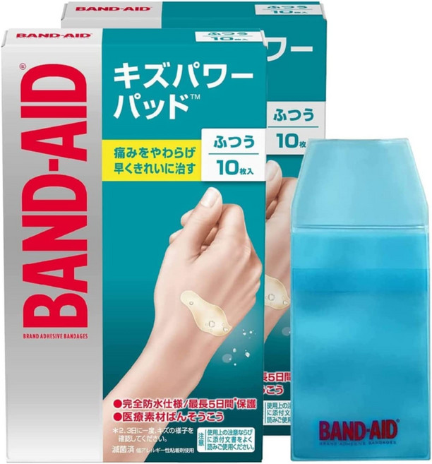 [Amazon.co.jp 한정]BAND-AID(밴드 에이드) 상처 파워 패드 보통 사이즈 10장×2개